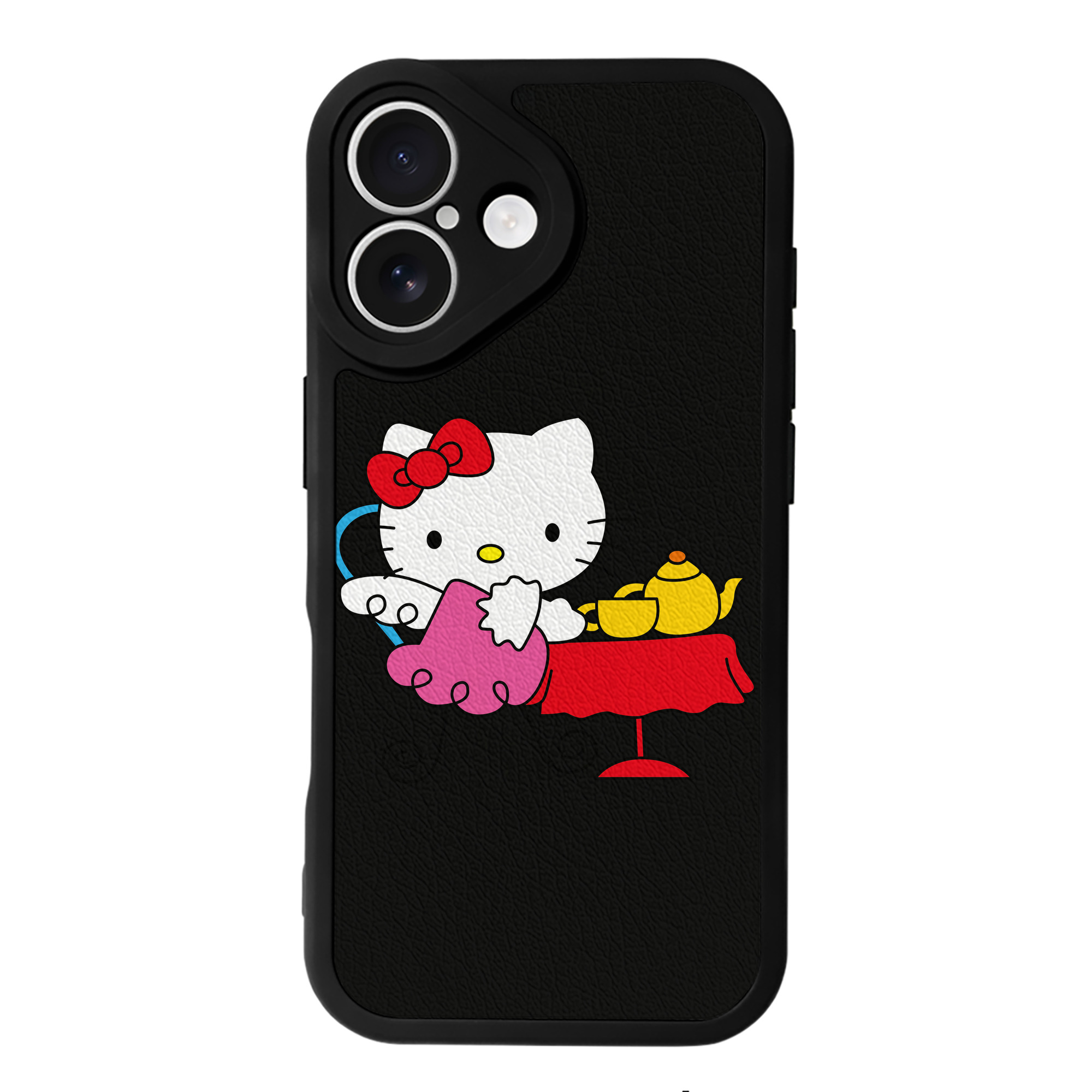 （画像用） Hello Kitty ハローキティ 【iPhone 16シリーズ対応】シリコンスマホケース（レザー調） 材質：シリコン